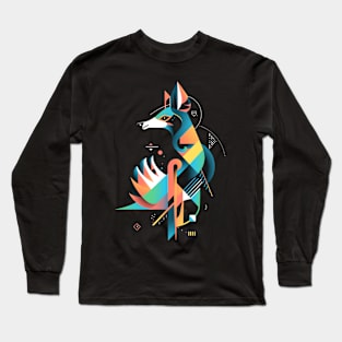 Pattern Wolf Color Long Sleeve T-Shirt